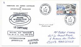 TAAF - Env. Affr 8,00 1ere Station Radio Météo De Port Aux Français - 27/4/1998 + Navire De Grande Pêche Austral - Cartas & Documentos