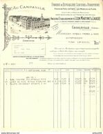 FACTURE 1935 Éts LÉON MARTINET & LAUGÉE CHARLEVILLE ARDENNES QUINCAILLERIE AU CAMPANILE - LOGO USINE - Droguerie & Parfumerie