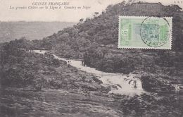 GUINEE FRANCAISE . Les Grandes Chutes Sur La Ligne De CONAKRY Au NIGER (+ Timbre 5c Vert Jaune / Vert Guinée A.O.F. ) - Guinée Française