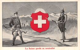 La Suisse Garde Sa Neutralité - Soldat Français Et Allemand - Gantner - Guerre 1914-18 - Militaria - Other & Unclassified