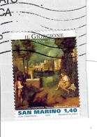 SAN MARINO 2010 - MAESTRI D'ARTE - IL GIORGIONE - 1 VALORE USATO  SU FRAMMENTO - Gebruikt