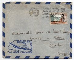 AOF--1954--Lettre De CONAKRY Pour GRENADE / ADOUR-40 (France)..timbre Seul Sur Lettre, Cachet (bananes,ananas) - Covers & Documents