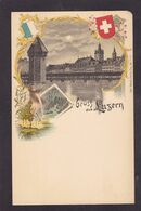 CPA Suisse Helvétia Schweiz Svizzera Non Circulé Litho Gruss Luzern - Lucerne