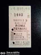 BIGLIETTO - TICKET F.S. - FERROVIE DELLO STATO - BARI - ROMA, VIA FOGGIA, AVERSA  2a CL 1955 - Europe