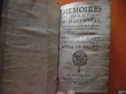 LES MÉMOIRES De D'ARTAGNAN,  1700, 2 Tomes , Livres Rares - Antes De 18avo Siglo