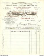 FACTURE 1907 BOMPAY VIALLIS BOURGES CHER RAFFINERIE DE CORPS GRAS MOULINS USINES SCIERIES BATTAGES - Droguerie & Parfumerie