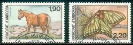 Andorra Franz. Post  1987  Naturschutz  (2 Gest.  Kpl. )  Mi: 382-383 (2,5 EUR) - Gebraucht