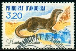 Andorra Franz. Post  1990  Naturschutz - Fischotter  (1 Gest.  Kpl. )  Mi: 415 (1 EUR) - Gebruikt