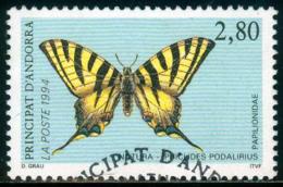 Andorra Franz. Post  1994  Naturschutz - Schmetterlinge  (1 Gest. )  Mi: 472 (1 EUR) - Oblitérés