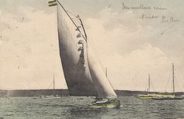 Voile Yachting . Voilier . Sailing Boat. Edicion Galarza . Regate. Hand Colored . Envoi Robardelle Villenauxe La Grande - Sailing