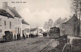 Bray  Arret Du Tram Animée Tram Circulé Dans Une Enveloppe - Binche