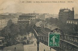 Paris Le Metropolitain Bd De La Villette La Rotonde Train  Diligence à Cheval - Metro