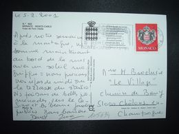 CP Pour La FRANCE TP TVP ROUGE OBL.MEC.5-2 2001 MONTE CARLO - Briefe U. Dokumente