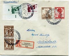 ALLEMAGNE LETTRE RECOMMANDEE DEPART GARMISCH-PARTENKIREHEN 15-2-36 1V OLYMPIFCHE SPIELE (OBL. ILLUSTREE J.O.) POUR...... - Summer 1936: Berlin