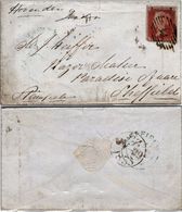 Great Britain 1853 Postal History Rare 1d Red Cover London - Sheffield D.1090 - Storia Postale