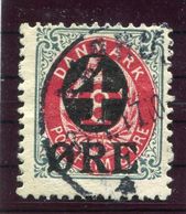 DENMARK 1912 4 Øre On 8 Øre With Large Crown Watermark, Used.  Michel 40Y - Oblitérés