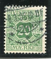 DENMARK 1907 Newspaper Stamp 20 Øre With Inverted Watermark  Used.  Michel 5X; Facit TI 5vm - Gebruikt