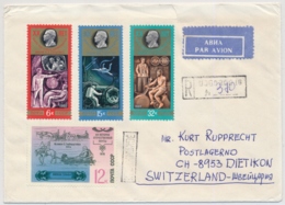 Flugpostbrief Aus Russland / USSR / CCCP Gelaufen Nach Dietikon In Die Schweiz - Mit Raumfahrt Motivmarken - UdSSR
