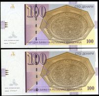 Macedonia 100 Denari 2008,P.16h,consecutiv Serial No,as Scan - Nordmazedonien