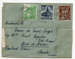 Allemagne-1941--Lettre Censurée De HAESINGEN  Pour MONT DE MARSAN-40(France).timbres,cachet + Bande De Censure - Cartas & Documentos