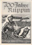 NEURUPPIN 700 Jahre Ruppin Ritter Wappen 29.5.1939 Sonderstempel 700 Jahrfeier 1939 + Original Vignette - Neuruppin