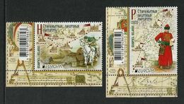 BIELORRUSIA /BELARÚS /WEISSRUSSLAN  -EUROPA 2020 -" ANTIGUAS RUTAS POSTALES - ANCIENT POSTAL ROUTES" - SERIE 2 V. - CB - 2020