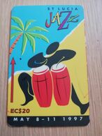 ST LUCIA    $ 20   CABLE & WIRELESS  STL-147E   147CSLE  JAZZ FESTIVAL 1997       Fine Used Card ** 2758** - Saint Lucia