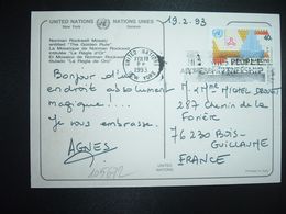 CP Pour La FRANCE TP THE UNITED NATIONS UNIVERSITY BUILDING TOKYO 40c OBL.MEC.FEB 19 1993 UNITED NATIONS NEW YORK - Lettres & Documents