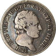 Monnaie, États Italiens, SARDINIA, Carlo Felice, Lira, 1828, Genoa, TB+ - Piemonte-Sardegna, Savoia Italiana