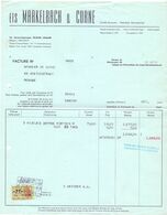 Factuur Facture - Ets Markelbach & Corne - Antwerpen 1955 - Lebensmittel