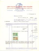 Factuur Facture - Les Fils D'Auguste Van Volxem - Bruxelles 1955 - Lebensmittel