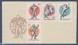 XXIVème Championnat Du Monde D'escrime Hongrie Budapest 4 Timbres Sur Enveloppe Non Oblitérés 1959 - Esgrima