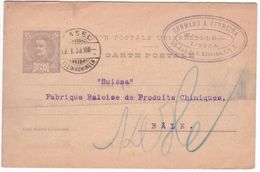 Portugal 1908 Commercially Used Postcard Sent To Basel Switzerland - Covers & Documents