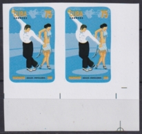 2010.606 CUBA MNH 2010 IMPERFORATED PROOF PAIR 75c BAILES POPULARES DANCE CHACHACHA - Imperforates, Proofs & Errors