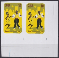 2010.608 CUBA MNH 2010 IMPERFORATED PROOF PAIR 10c BAILES POPULARES DANCE MAMBO. - Imperforates, Proofs & Errors
