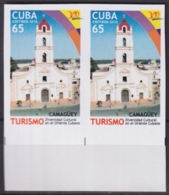 2010.615 CUBA MNH 2010 IMPERFORATED PROOF PAIR 65c TURISMO TOURISM CAMAGUEY CHURCH. - Imperforates, Proofs & Errors