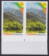 2010.616 CUBA MNH 2010 IMPERFORATED PROOF PAIR WITHOUT COLOR 75c TURISMO TOURISM GRANMA MOUNTAIN - Imperforates, Proofs & Errors