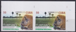 2010.619 CUBA MNH 2010 IMPERFORATED PROOF PAIR TURISMO TOURISM JUTIA MOUSE DIVERSIDAD BIOLOGICA. - Non Dentelés, épreuves & Variétés