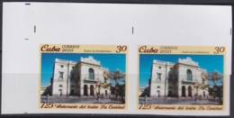 2010.625 CUBA MNH 2010 IMPERFORATED PROOF PAIR 30c ANIV TEATRO DE LA CARIDAD THEATER CAMAGUEY. - Imperforates, Proofs & Errors