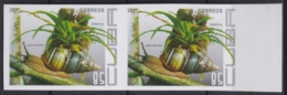 2011.442 CUBA MNH 2011 IMPERFORATED PROOF PAIR 85c SNAIL CARACOLES FLORES FLOWER. - Non Dentelés, épreuves & Variétés