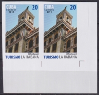 2011.451 CUBA MNH 2011 IMPERFORATED PROOF PAIR 20c TURISMO TOURISM EDIFICIO BACARDI HABANA. - Sin Dentar, Pruebas De Impresión Y Variedades