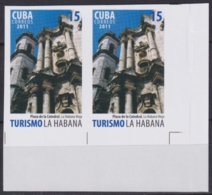 2011.452 CUBA MNH 2011 IMPERFORATED PROOF PAIR 75c TURISMO TOURISM CATEDRAL CATHEDRAL CHURCH LA HABANA. - Imperforates, Proofs & Errors