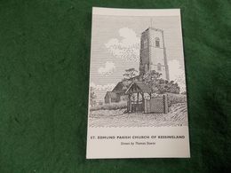 VINTAGE UK ENGLAND SUFFOLK: Kessingland St Edmund Parish Church Art Thomas Downs - Lowestoft