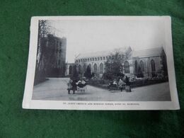 VINTAGE UK ENGLAND SUFFOLK: Bury St Edmunds St James' Church B&w 1904 Children Pram - Lowestoft