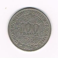 &  WEST AFRICAN STATES  100 FRANCS  1967 - Central African Republic