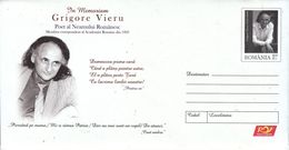 ROMANIA 2020: MOLDAVIAN POET G. VIERU Unused Prepaid Cover - Registered Shipping! - Postwaardestukken