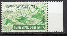 FISCAL PERMIS DE CHASSE - TIMBRE GRAND GIBIER 1994-1995 - FEDERATION 78 - HUNTING REVENUE - Timbres