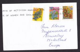 South Africa: Cover To Netherlands, 2009, 3 Stamps, Flower, Flowers (traces Of Use) - Storia Postale