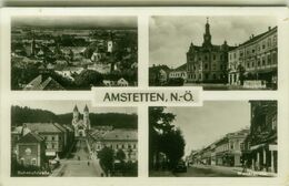 AK AUSTRIA - AMSTETTEN - 4 SIGHTS - EDIT. P. LEDERMANN - 1950s ( BG8963) - Amstetten