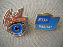 1845 Pin's Pins   2 Pins EDF GDF Habitat Et COUP D' OEIL - EDF GDF